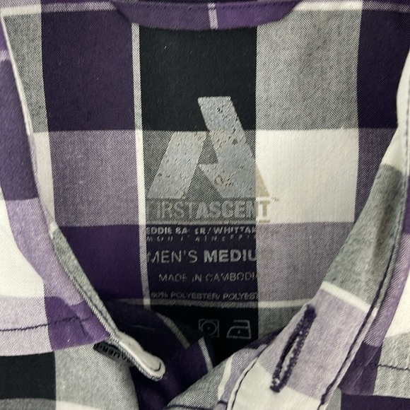 Eddie Bauer First Ascent Blue Black Snap Down Plaid Shirt Size Medium‎ - Picture 3 of 6